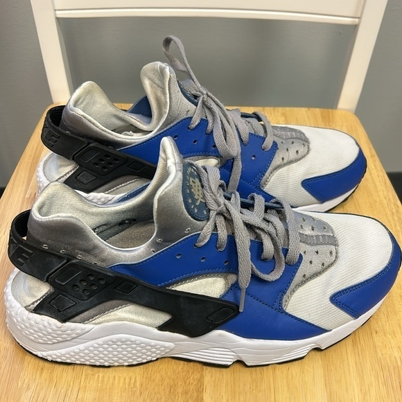 Nike Air Huarache Comet Blue and Matte Silver Men’s Athletic Shoes - Picture 3 of 8